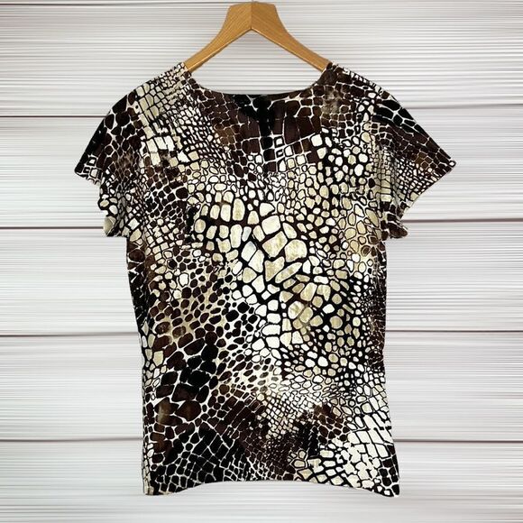 NATORI ous Silk Blend Animal Print Knit Top - Picture 4 of 9